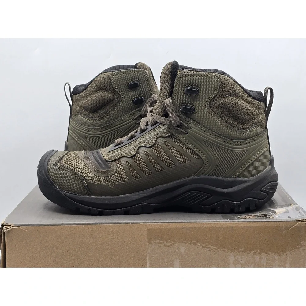 KEEN Utility Reno Mid Height Soft Toe‎ Athletic Work Boot Sz 8D Olive/black